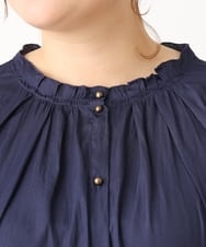 OLBLS08089 eur3(エウルキューブ) 【大きいサイズ/11号サイズあり】タックギャザーブラウス ブルー(55)