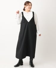 OLBLS08089 eur3(エウルキューブ) 【大きいサイズ/11号サイズあり】タックギャザーブラウス ホワイト(90)