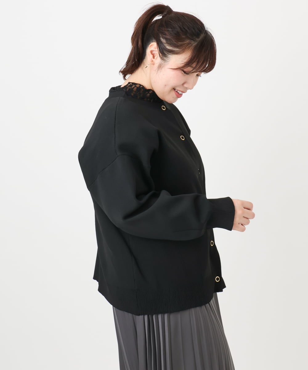 OLCAD10099 eur3(エウルキューブ) 【大きいサイズ】2WAYカーディガン ブラック(94)