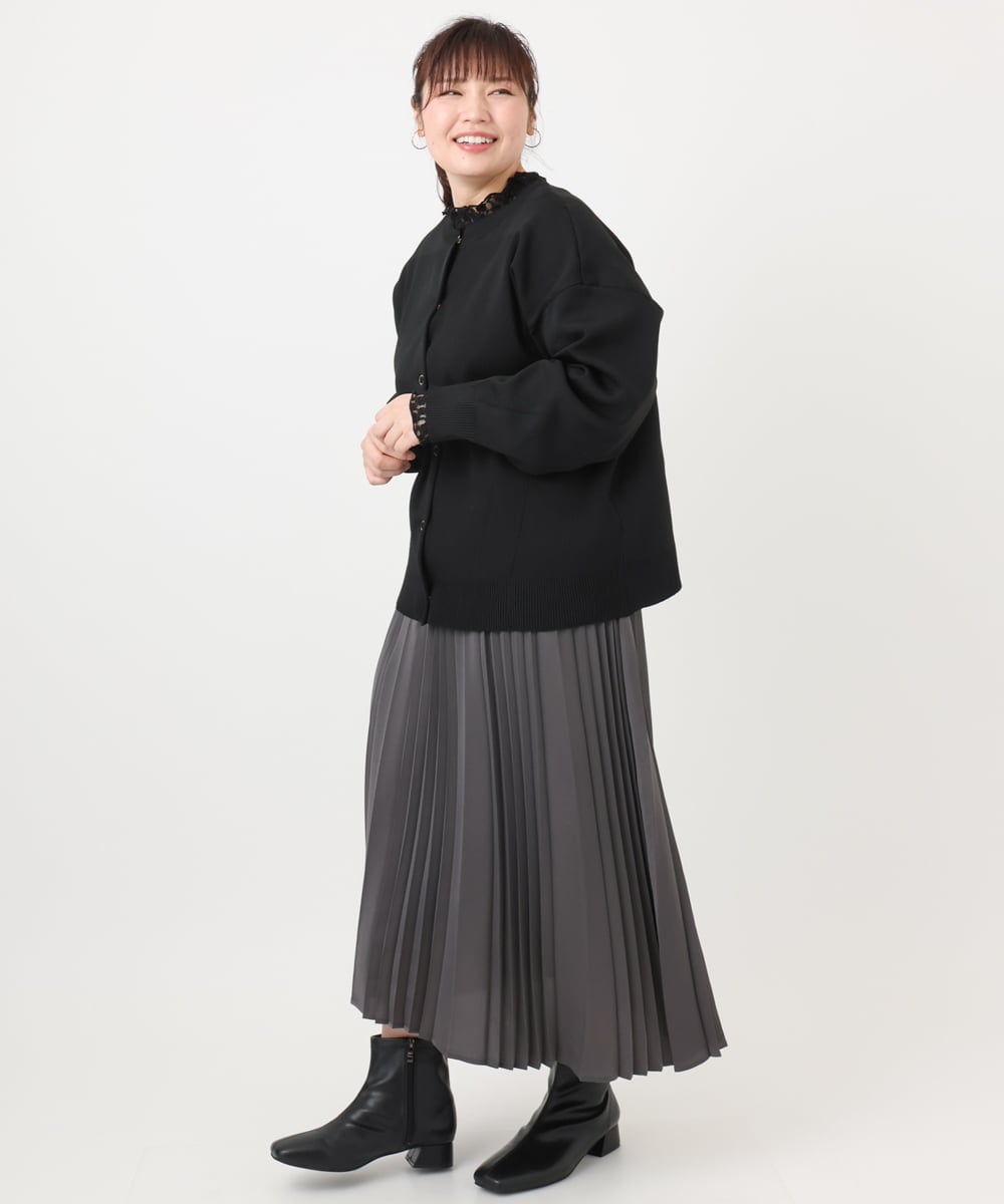 OLCAD10099 eur3(エウルキューブ) 【大きいサイズ】2WAYカーディガン ブラック(94)