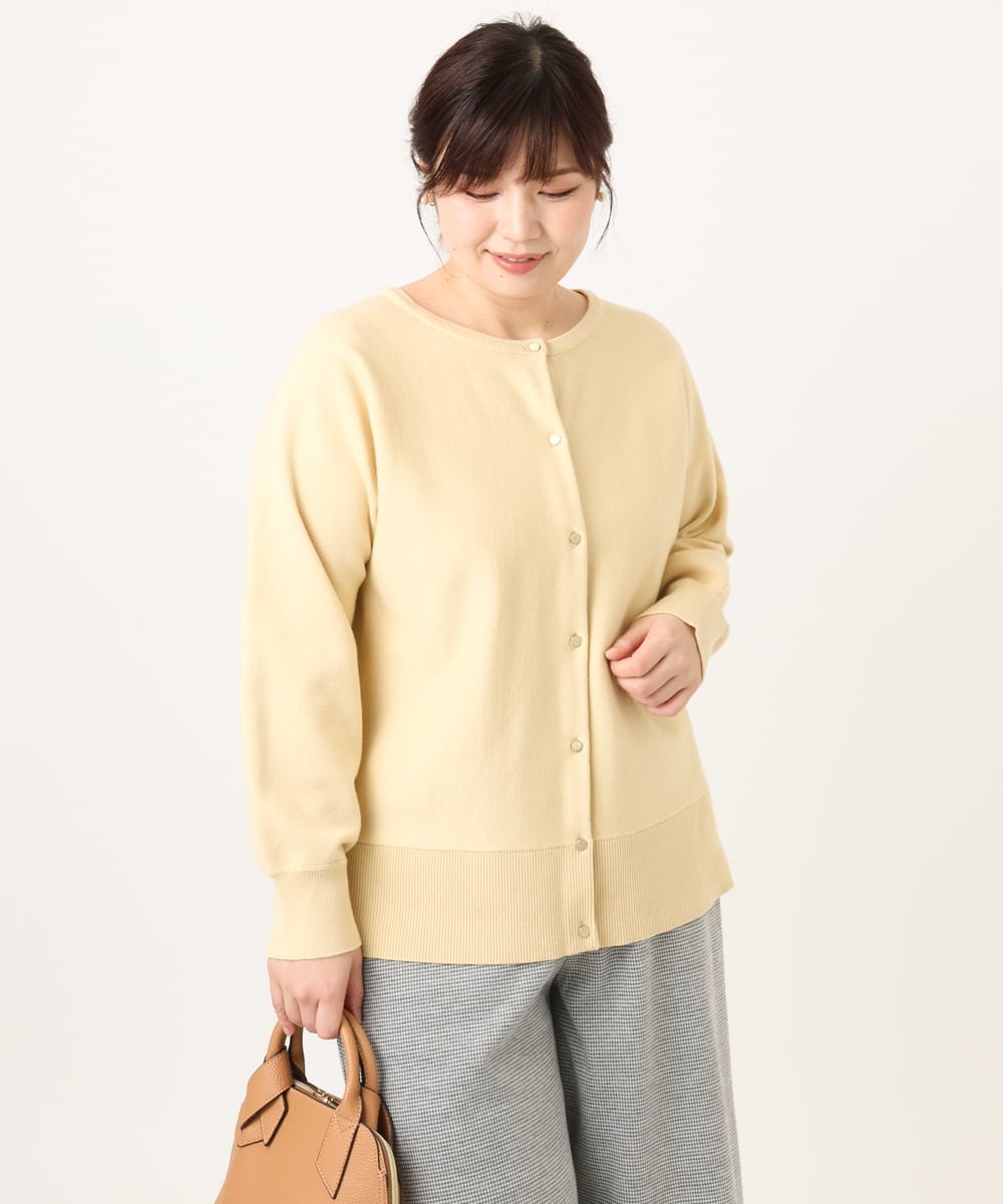OLCCD01074 eur3(エウルキューブ) 【大きいサイズ/a.v.v×eur3】2WAYカーディガン ライトイエロー(20)