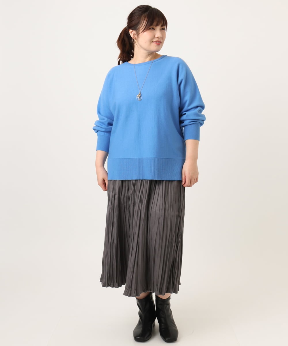 OLCCD01074 eur3(エウルキューブ) 【大きいサイズ/a.v.v×eur3】2WAYカーディガン ブルー(55)
