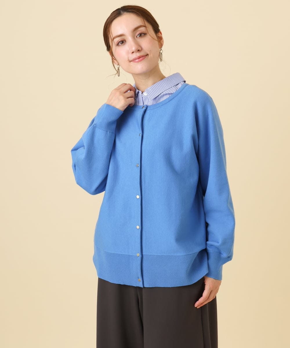 OLCCD01074 eur3(エウルキューブ) 【大きいサイズ/a.v.v×eur3】2WAYカーディガン ブルー(55)