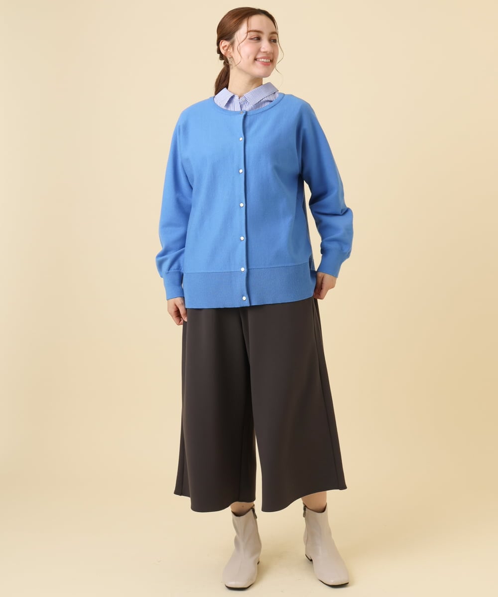 OLCCD01074 eur3(エウルキューブ) 【大きいサイズ/a.v.v×eur3】2WAYカーディガン ブルー(55)