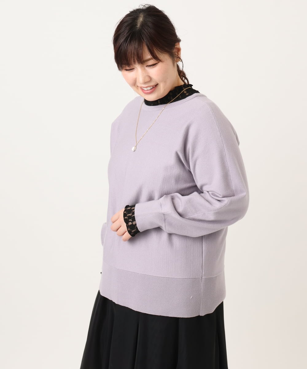 OLCCD01074 eur3(エウルキューブ) 【大きいサイズ/a.v.v×eur3】2WAYカーディガン ラベンダー(60)