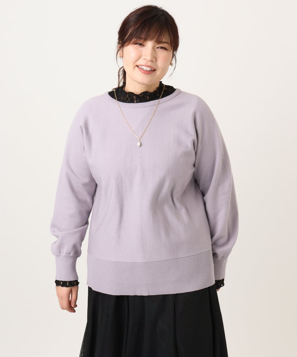 OLCCD01074 eur3(エウルキューブ) 【大きいサイズ/a.v.v×eur3】2WAYカーディガン ラベンダー(60)