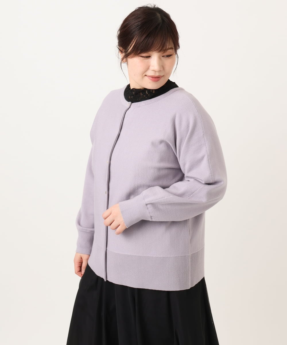 OLCCD01074 eur3(エウルキューブ) 【大きいサイズ/a.v.v×eur3】2WAYカーディガン ラベンダー(60)