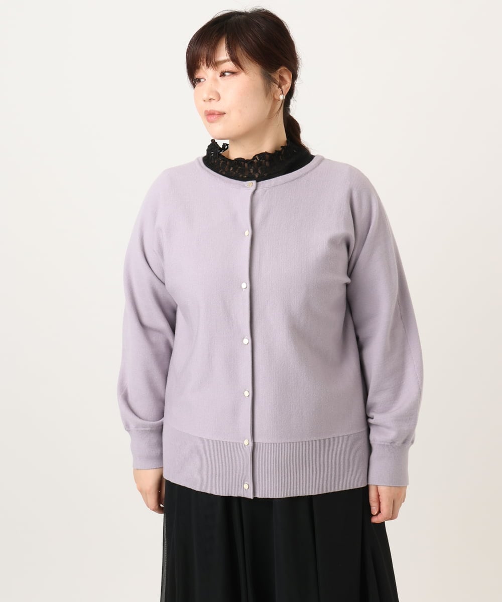 OLCCD01074 eur3(エウルキューブ) 【大きいサイズ/a.v.v×eur3】2WAYカーディガン ラベンダー(60)
