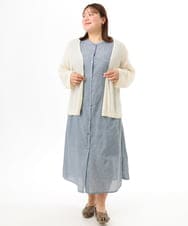 OLCFD06089 eur3(エウルキューブ) 【大きいサイズ】鹿の子8分袖カーディガン アイボリー