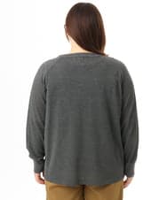 OLCFD10089 eur3(エウルキューブ) 【大きいサイズ】クルーネックラメカーディガン ダークグレー