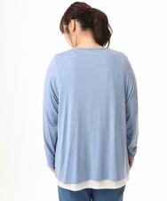 OLCGD14089 eur3(エウルキューブ) 【大きいサイズ/接触冷感/UVカット】Aライン長袖カーディガン ライトブルー