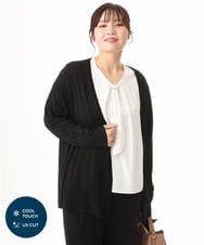 OLCGD14089 eur3(エウルキューブ) 【大きいサイズ/接触冷感/UVカット】Aライン長袖カーディガン ブラック