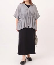 OLCJD01099 eur3(エウルキューブ) 【大きいサイズ/LAVEANGE×eur3】フロントファスナーシア―ブルゾン グレー