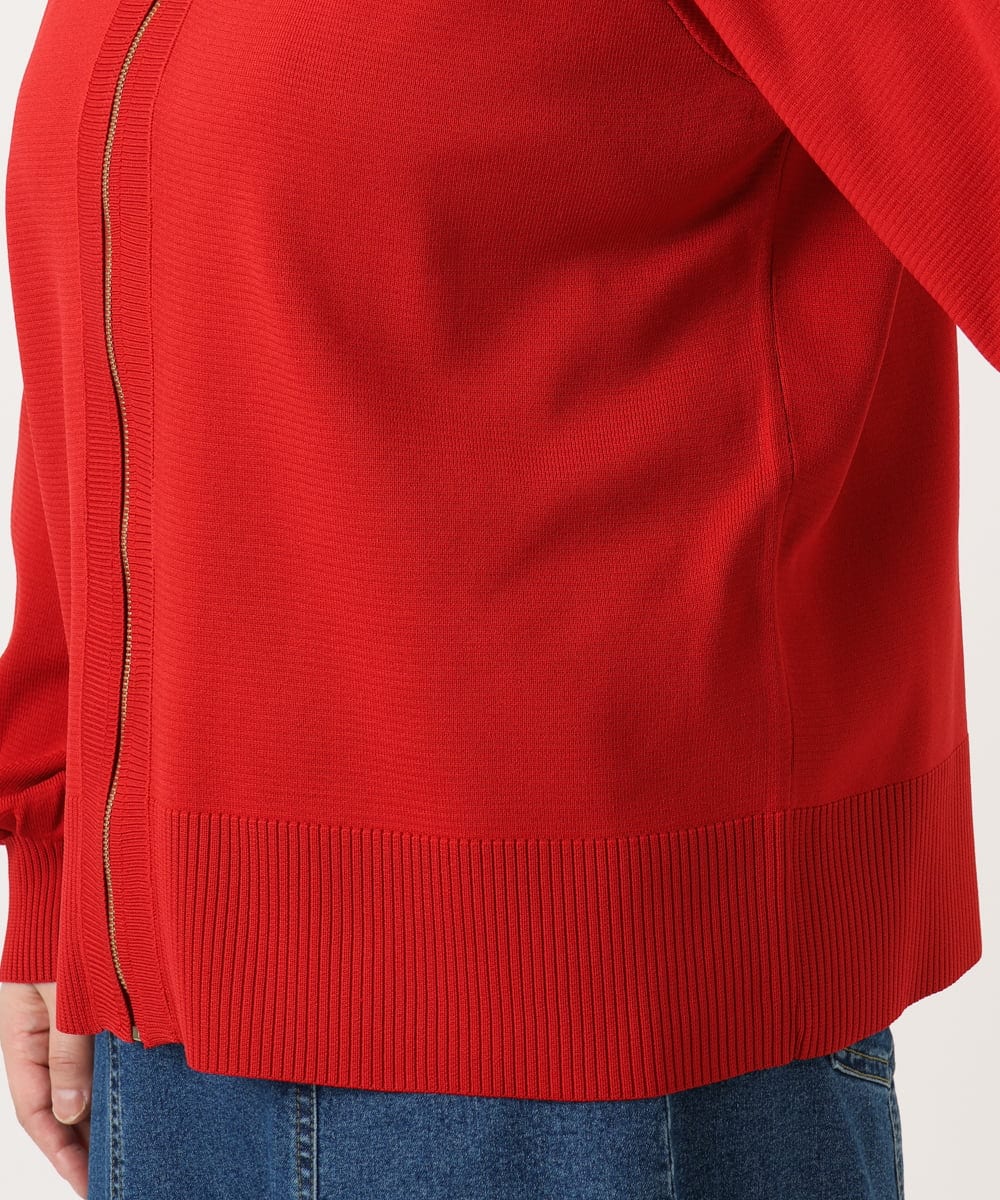 OLCKA04099 eur3(エウルキューブ) 【大きいサイズ】ジップカーディガン レッド(05)