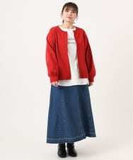 OLCKA04099 eur3(エウルキューブ) 【大きいサイズ】ジップカーディガン レッド(05)