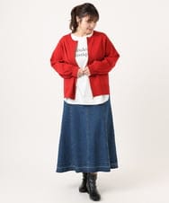 OLCKA04099 eur3(エウルキューブ) 【大きいサイズ】ジップカーディガン レッド(05)