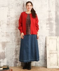 OLCKA04099 eur3(エウルキューブ) 【大きいサイズ】ジップカーディガン レッド(05)