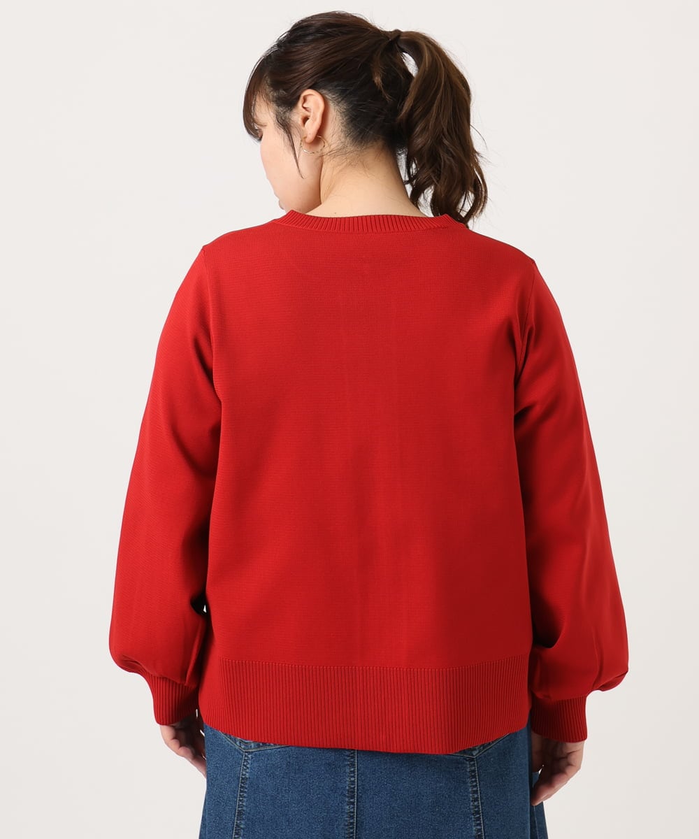 OLCKA04099 eur3(エウルキューブ) 【大きいサイズ】ジップカーディガン レッド(05)