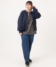 OLCKA04099 eur3(エウルキューブ) 【大きいサイズ】ジップカーディガン ネイビー(57)