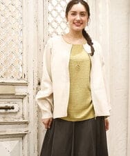 OLCKA04099 eur3(エウルキューブ) 【大きいサイズ】ジップカーディガン アイボリー(80)
