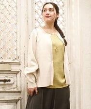 OLCKA04099 eur3(エウルキューブ) 【大きいサイズ】ジップカーディガン アイボリー(80)