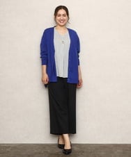 OLCKA05099 eur3(エウルキューブ) 【大きいサイズ/洗える】Vネックカーディガン ブルー(55)