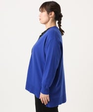 OLCKA05099 eur3(エウルキューブ) 【大きいサイズ/洗える】Vネックカーディガン ブルー(55)