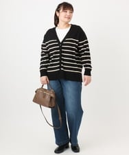 OLCKA05099 eur3(エウルキューブ) 【大きいサイズ/洗える】Vネックカーディガン アイボリー(80)