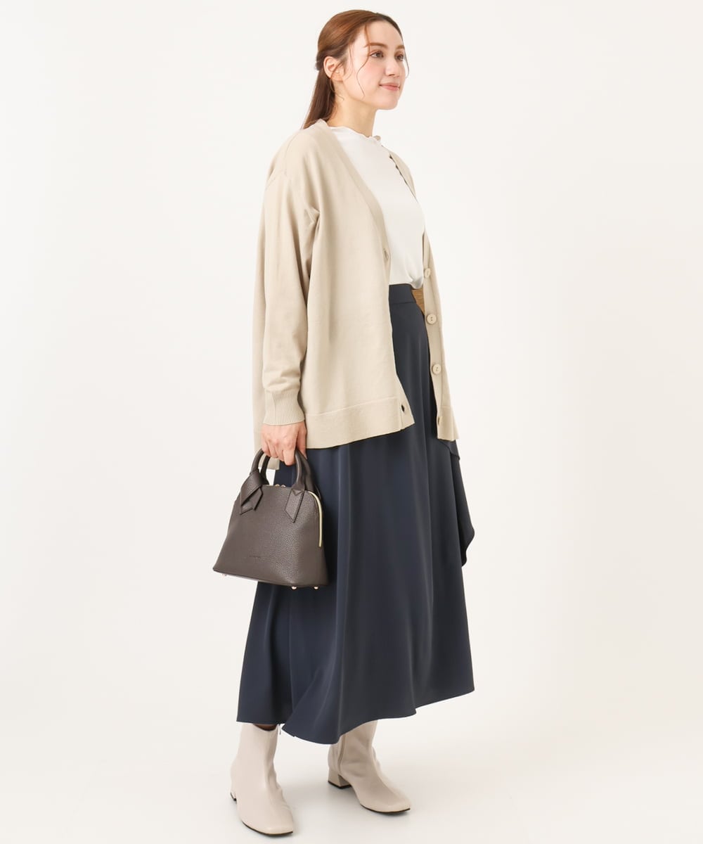OLCKA05099 eur3(エウルキューブ) 【大きいサイズ/洗える】Vネックカーディガン グレージュ(89)