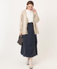 OLCKA05099 eur3(エウルキューブ) 【大きいサイズ/洗える】Vネックカーディガン グレージュ(89)