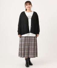 OLCKA05099 eur3(エウルキューブ) 【大きいサイズ/洗える】Vネックカーディガン ブラック(94)