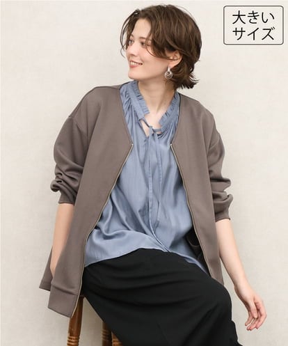 OLCKD05109 eur3 【大きいサイズ】Vネックダンボールブルゾン
