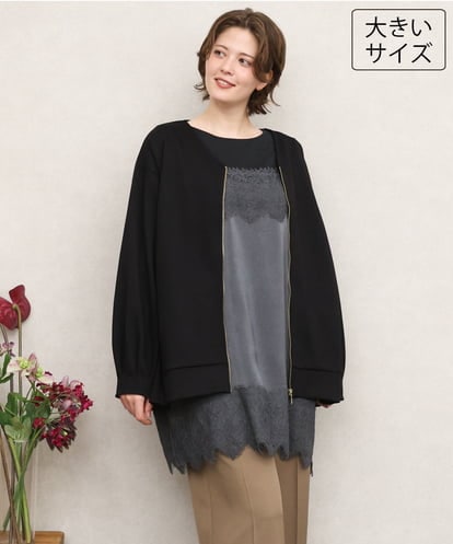 OLCKD05109 eur3 【大きいサイズ】Vネックダンボールブルゾン