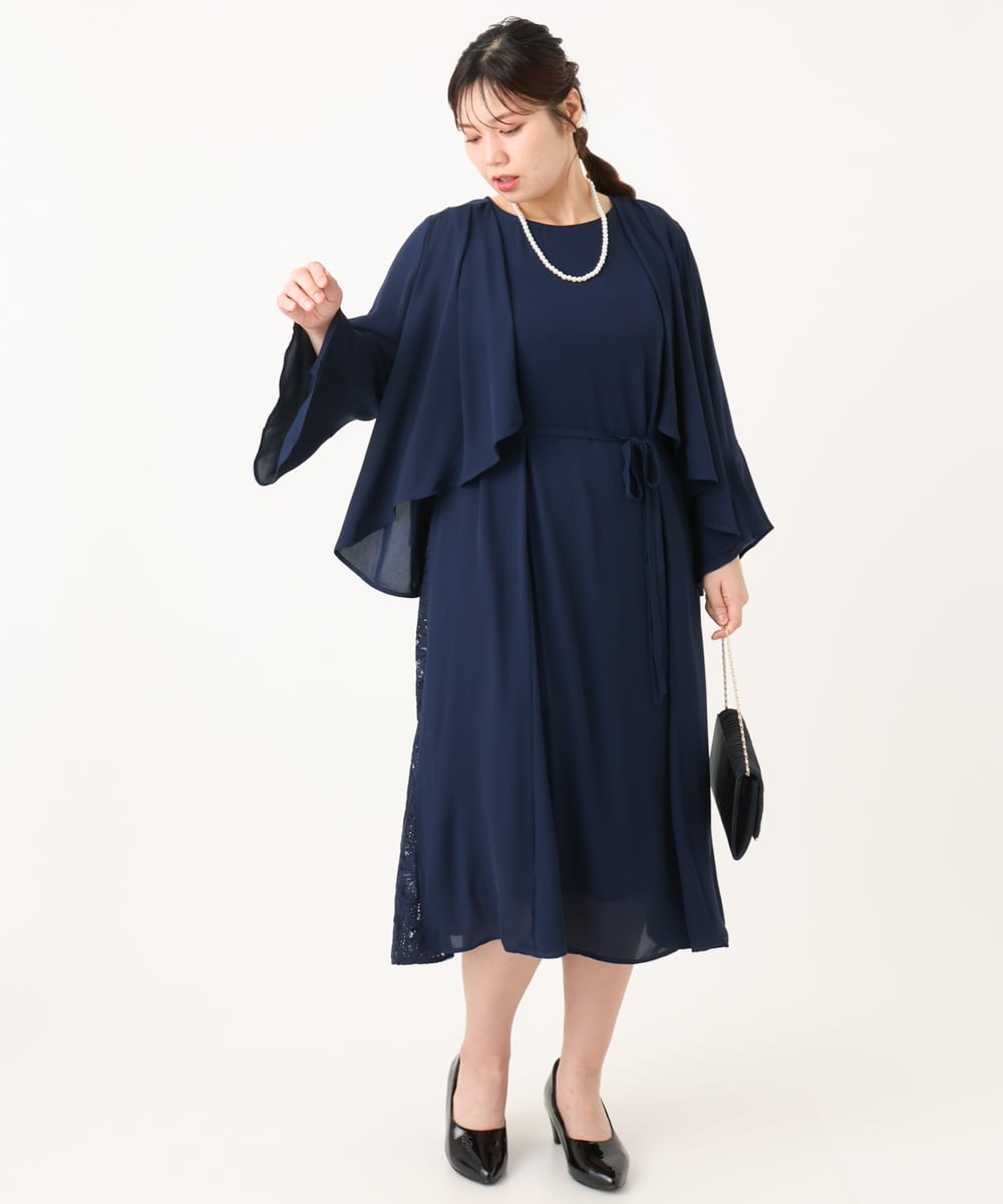 OLCLA06099 eur3(エウルキューブ) 【大きいサイズ】レースコンビボレロ ネイビー(57)