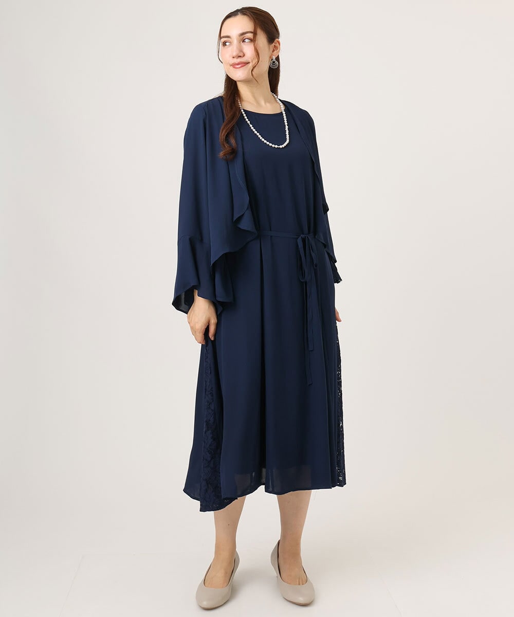 OLCLA06099 eur3(エウルキューブ) 【大きいサイズ】レースコンビボレロ ネイビー(57)