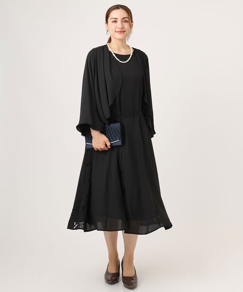 OLCLA06099 eur3(エウルキューブ) 【大きいサイズ】レースコンビボレロ ブラック(94)