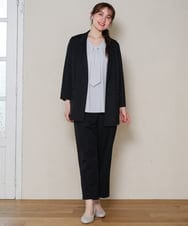 OLDHD04199 eur3(エウルキューブ) 【大きいサイズ/11号サイズあり/接触冷感】洗えるカノコテーラードジャケット ブラック