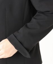 OLDLA02179 eur3(エウルキューブ) 【大きいサイズ/11号サイズあり】カットジョーゼットノーカラージャケット ブラック(94)