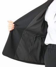 OLDLA02179 eur3(エウルキューブ) 【大きいサイズ/11号サイズあり】カットジョーゼットノーカラージャケット ブラック(94)