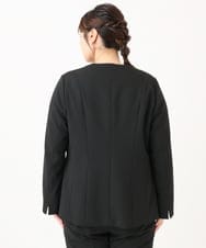 OLDLA02179 eur3(エウルキューブ) 【大きいサイズ/11号サイズあり】カットジョーゼットノーカラージャケット ブラック(94)