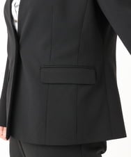 OLDLA02179 eur3(エウルキューブ) 【大きいサイズ/11号サイズあり】カットジョーゼットノーカラージャケット ブラック(94)
