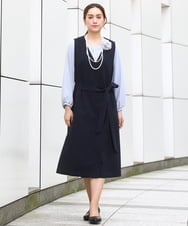 OLEBD20179 eur3(エウルキューブ) 【大きいサイズ/11号サイズあり/洗える/セットアップ対応】Wクロス2WAYワンピース ネイビー(57)