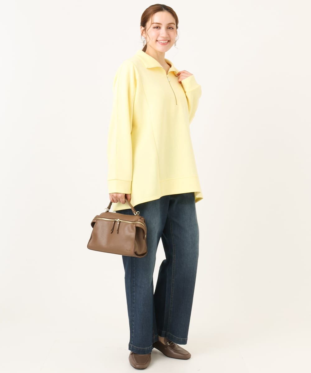 OLECD09099 eur3(エウルキューブ) 【大きいサイズ】ハーフジップダンボールプルオーバー ライトイエロー(20)