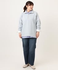 OLECD09099 eur3(エウルキューブ) 【大きいサイズ】ハーフジップダンボールプルオーバー ライトブルー(50)