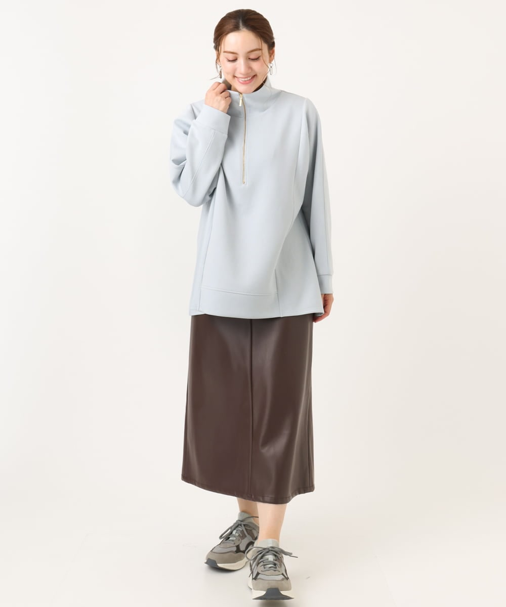 OLECD09099 eur3(エウルキューブ) 【大きいサイズ】ハーフジップダンボールプルオーバー ライトブルー(50)