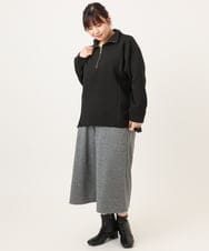 OLECD09099 eur3(エウルキューブ) 【大きいサイズ】ハーフジップダンボールプルオーバー ブラック(94)