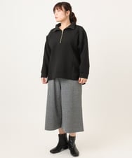 OLECD09099 eur3(エウルキューブ) 【大きいサイズ】ハーフジップダンボールプルオーバー ブラック(94)