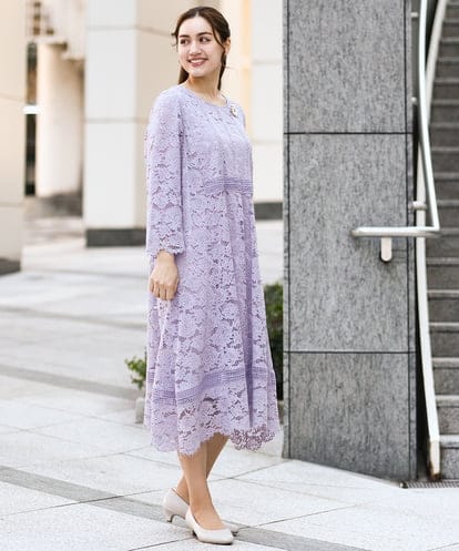 OLEDA09249 eur3 【大きいサイズ】イレヘムレースドレス