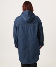 OLEDD10129 eur3(エウルキューブ) 【大きいサイズ】デニムフーディ―シャツチュニック ネイビー(57)