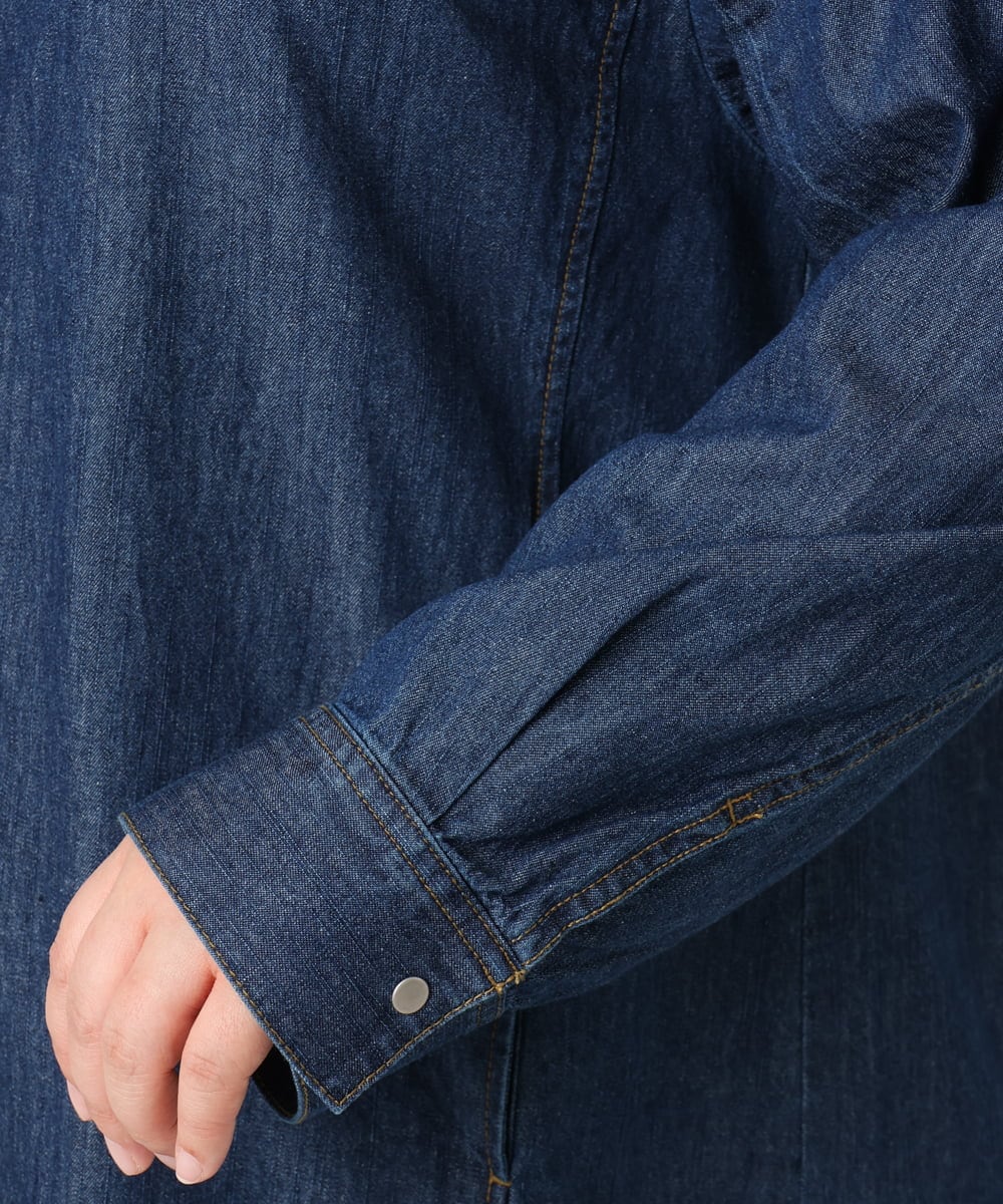 OLEDD10129 eur3(エウルキューブ) 【大きいサイズ】デニムフーディ―シャツチュニック ネイビー(57)